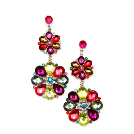 Multicolor Multigemstone Dangler Earrings